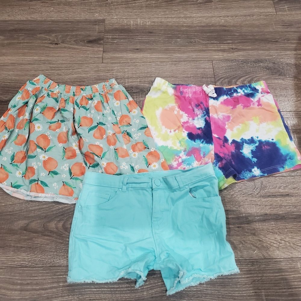 Girl Shorts Size 10-12 Place Multicolor Tie-Dye Shorts 3 Pieces